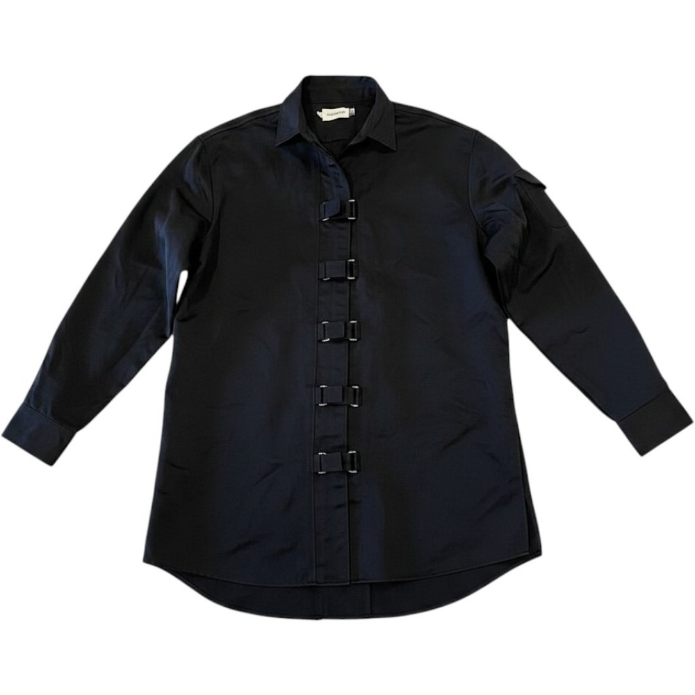 Honor The Gift Womens Shirt Dress Jacket Edgy Grunge Black Futuristic Fall XXL